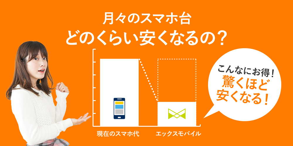 月々のスマホ代 いくら安くなるの?エックスモバイルなら驚くほど安くなる!